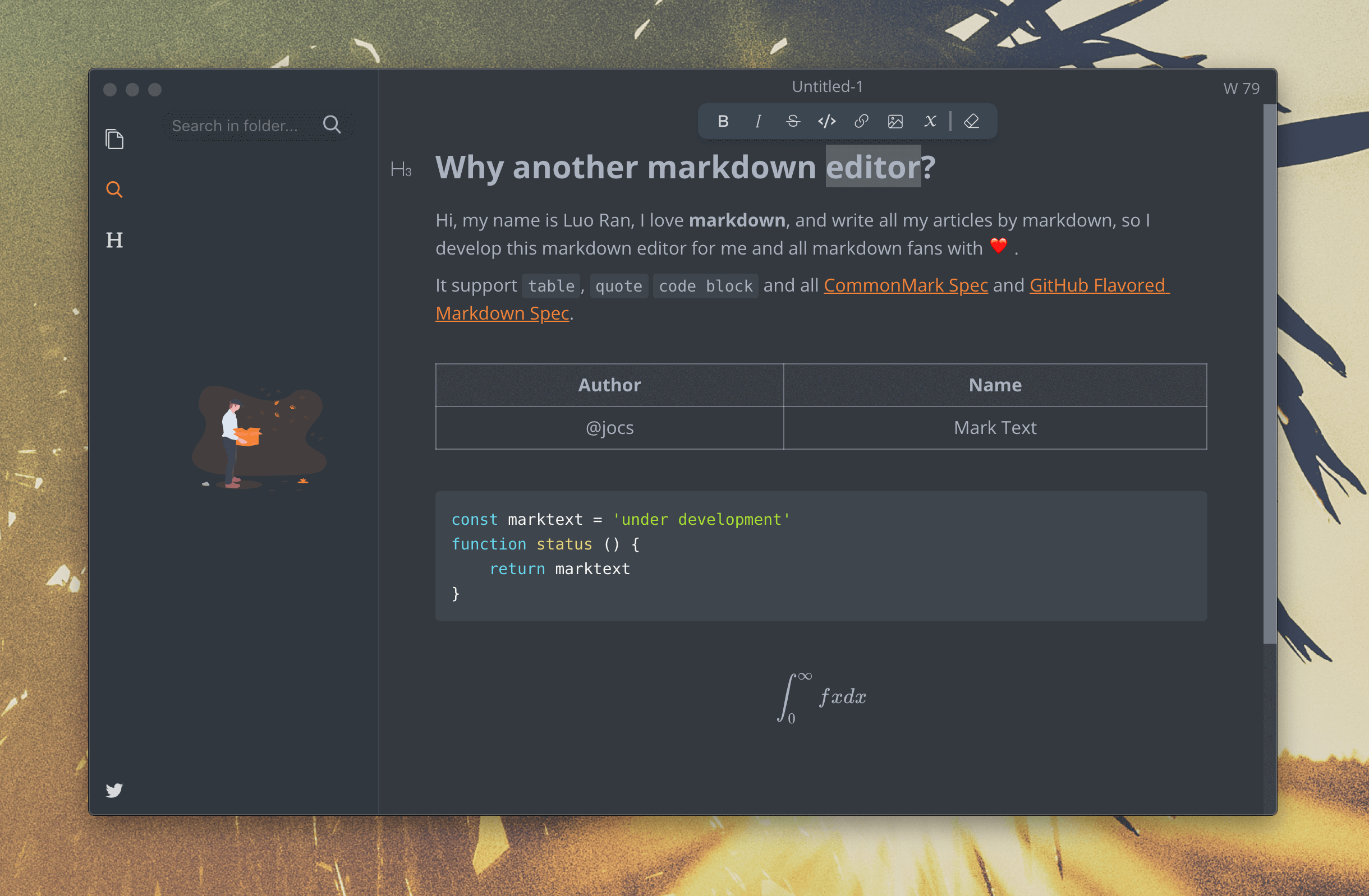 43.1k star, 免费开源的 markdown 编辑器 MarkText