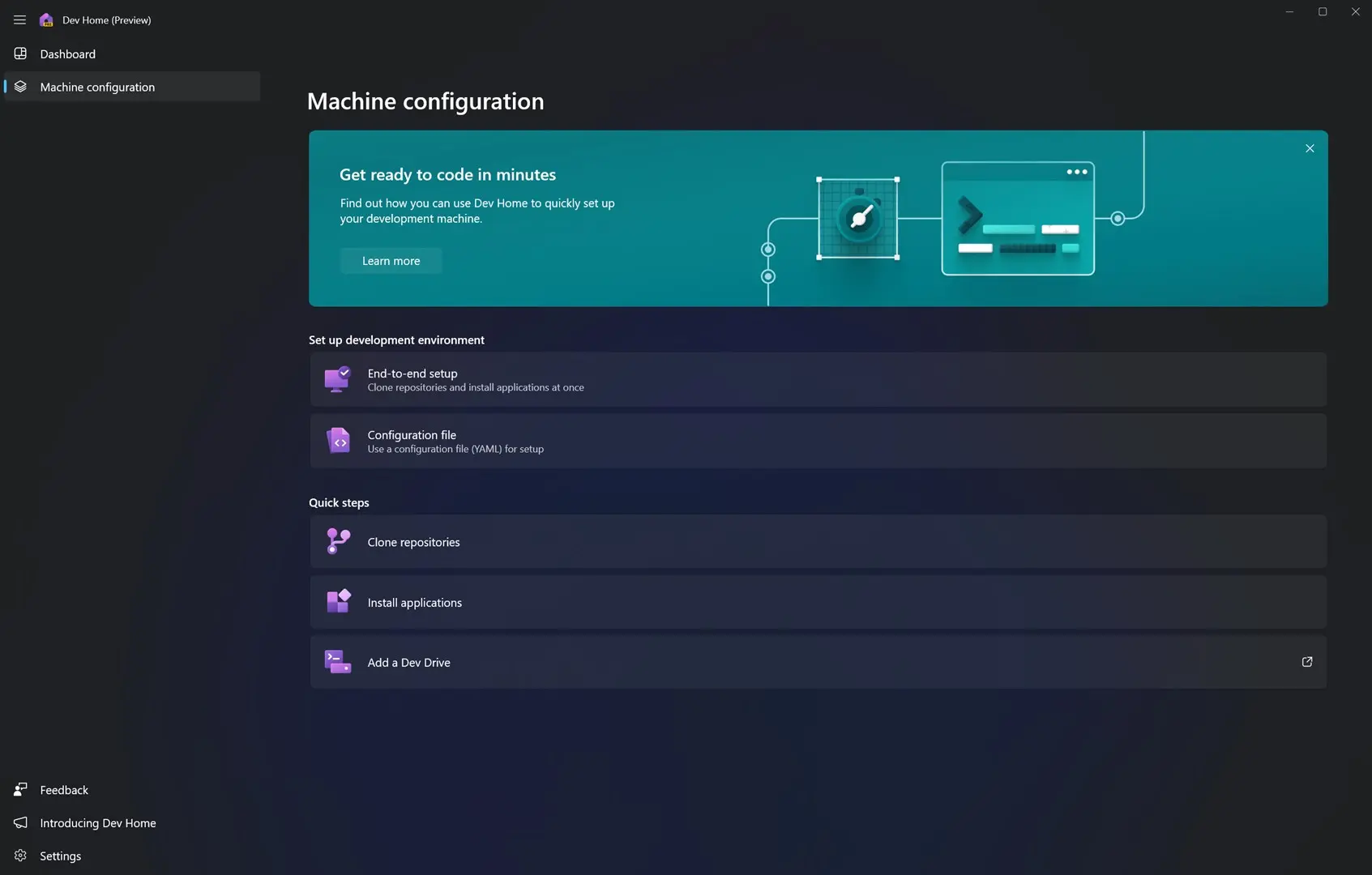 Dev Home — 免费开源的微软开发者工具