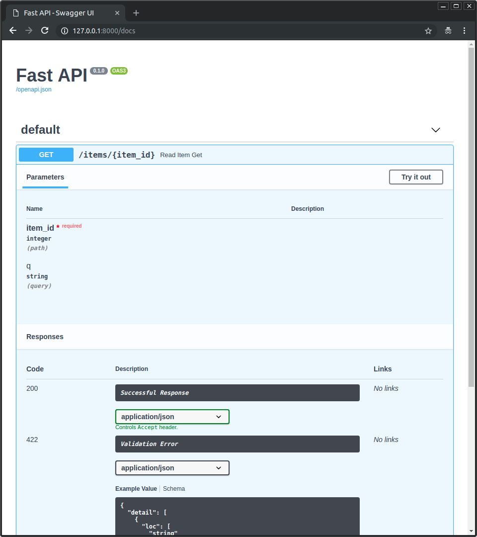 FastAPI 交互式 API 文档