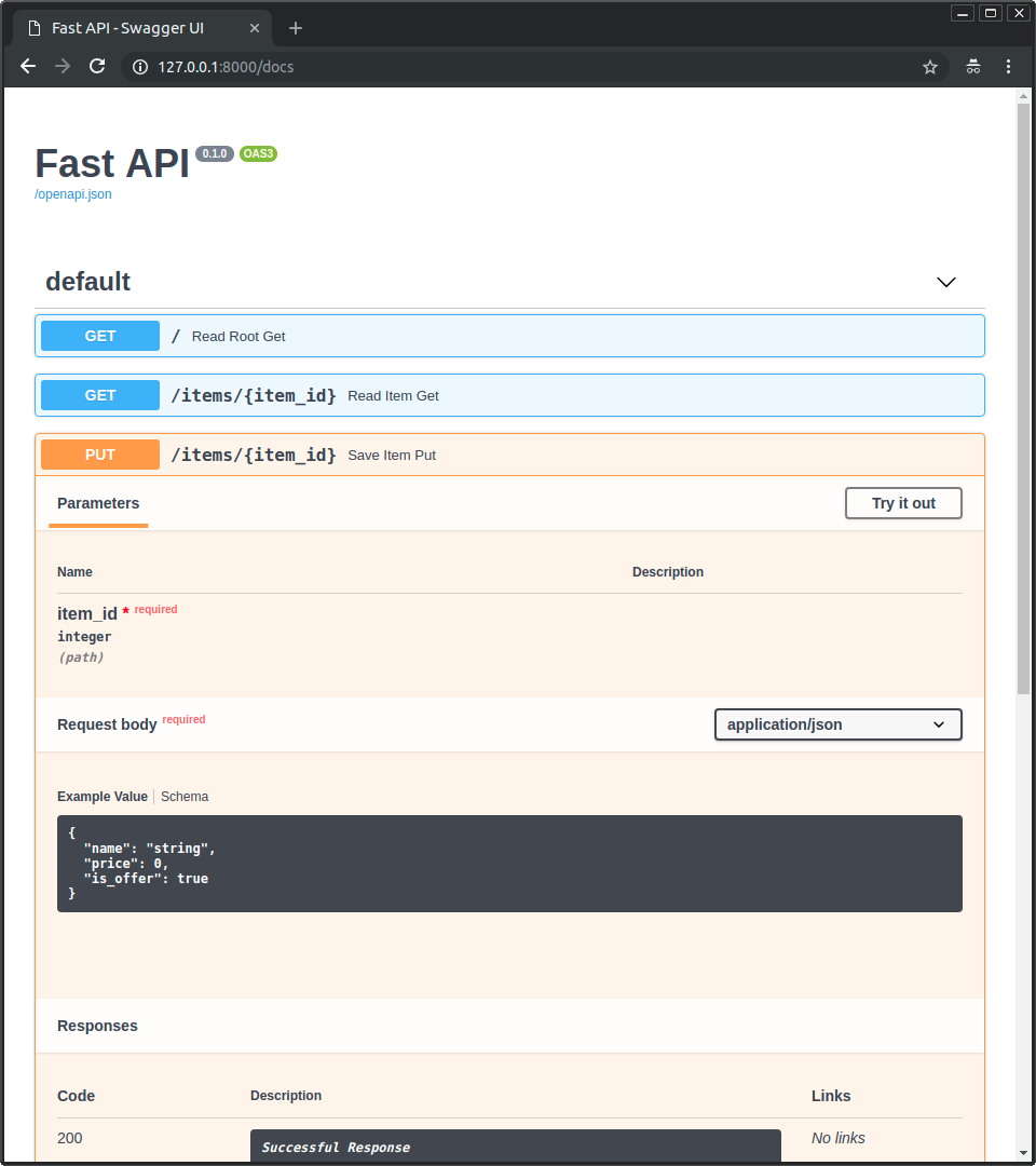 FastAPI 交互式 API 文档